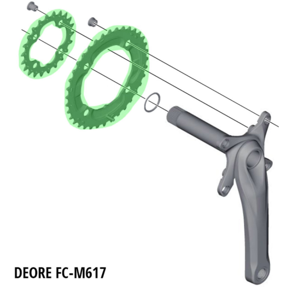 سینی طبق قامه 2*10 سرعته دوچرخه شیمانو Shimano Deore for for FC-M617 24T